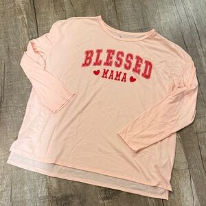 Valentine Women's Pink 'Blessed Mama' Long Sleeve Tee   Various sizes